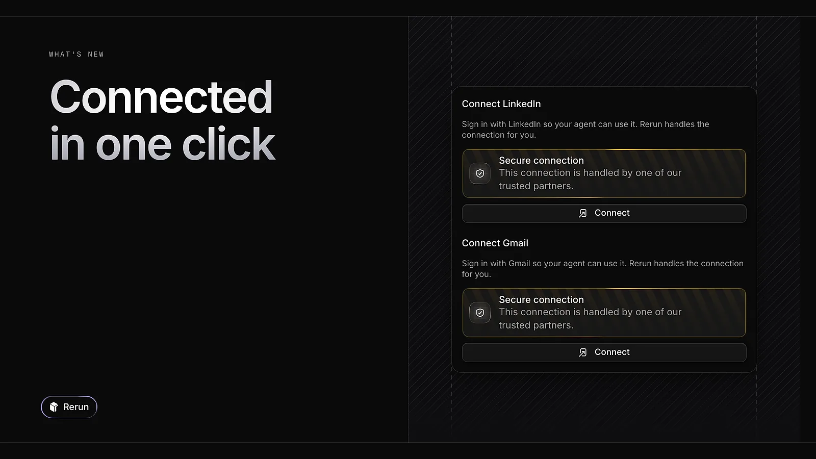 Connect LinkedIn and Connect Gmail, each with a Connect button