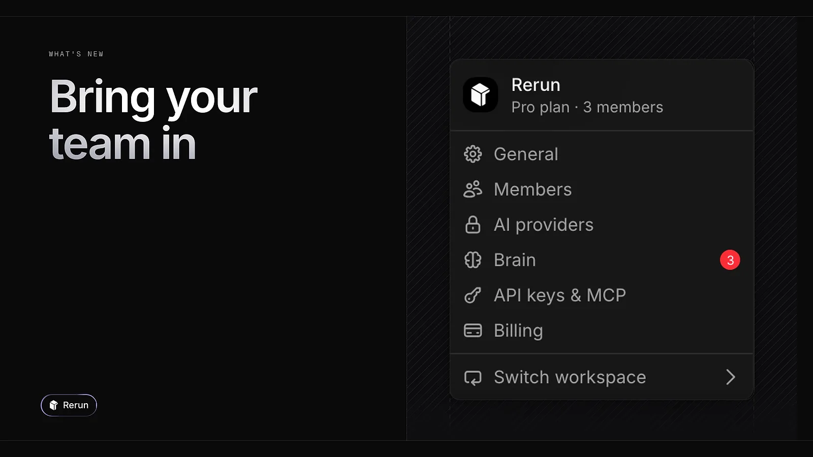 The workspace menu with its Members entry