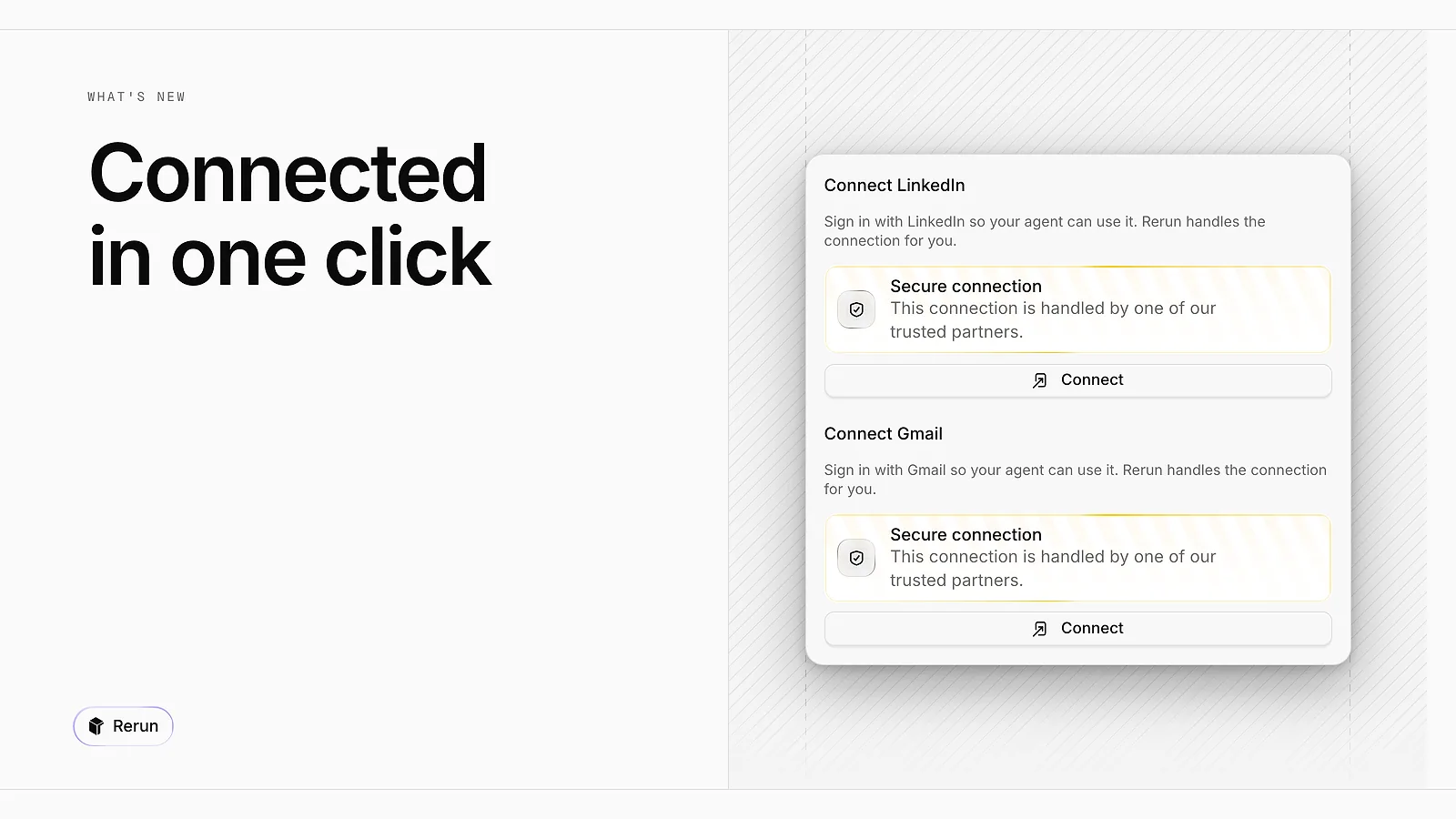 Connect LinkedIn and Connect Gmail, each with a Connect button