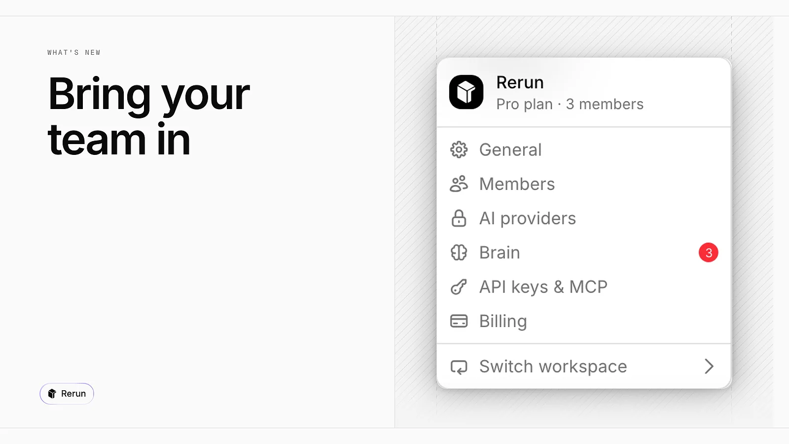 The workspace menu with its Members entry