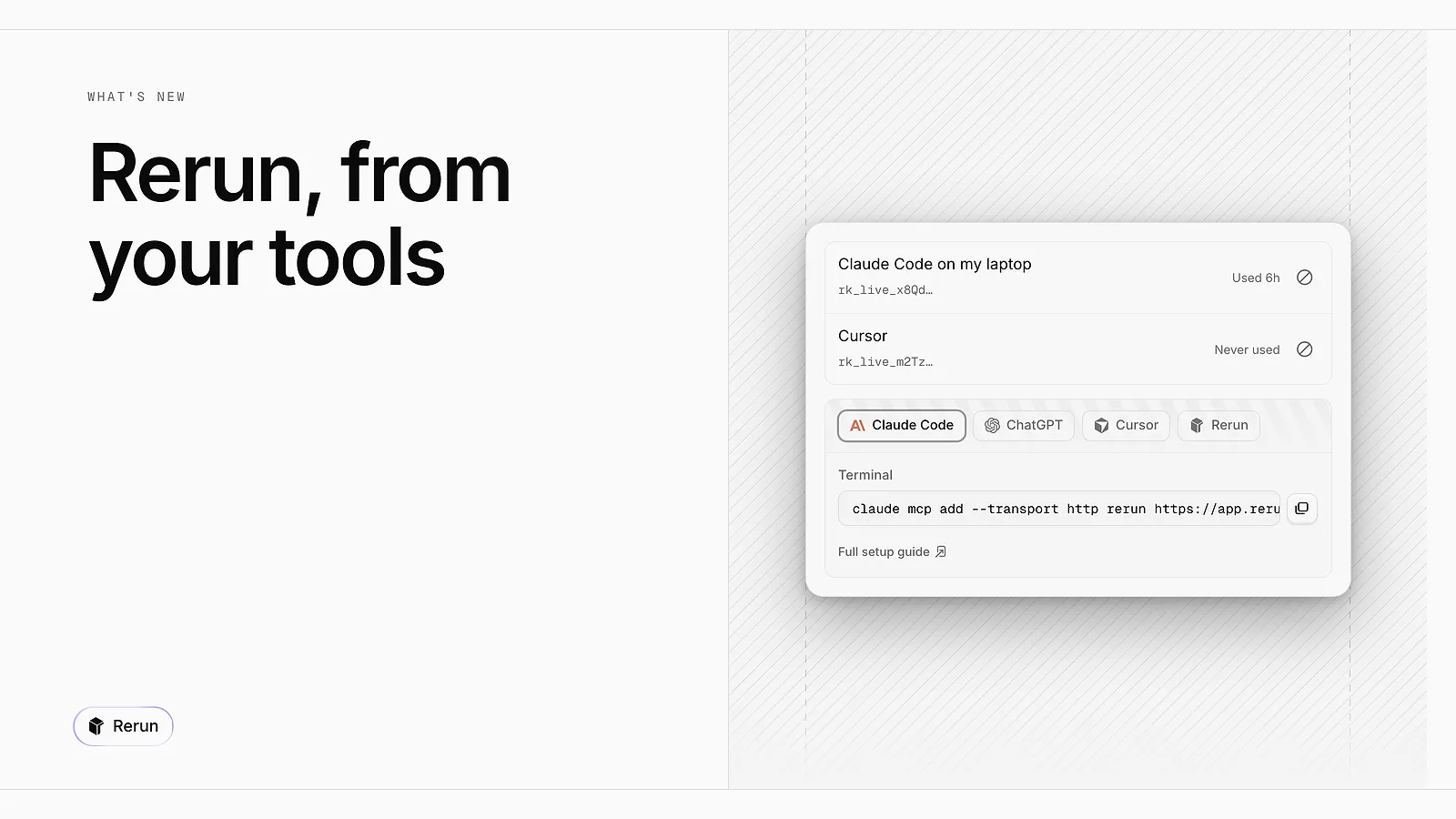 Two API keys and the snippet that connects Claude Code to a workspace
