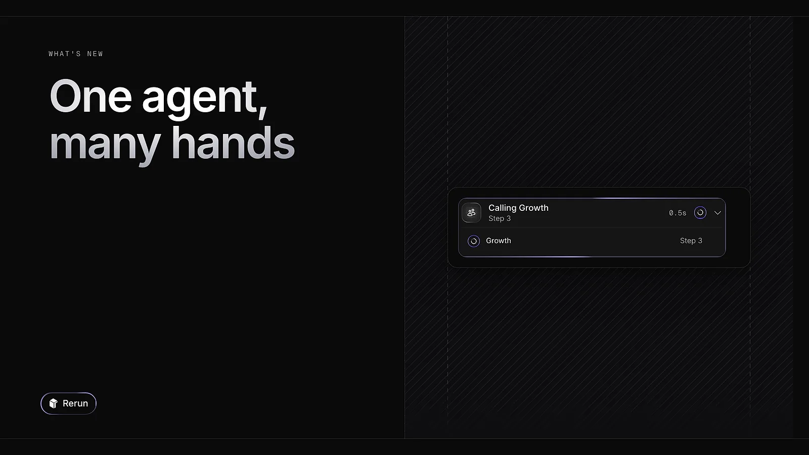 A chat block showing one agent calling another agent