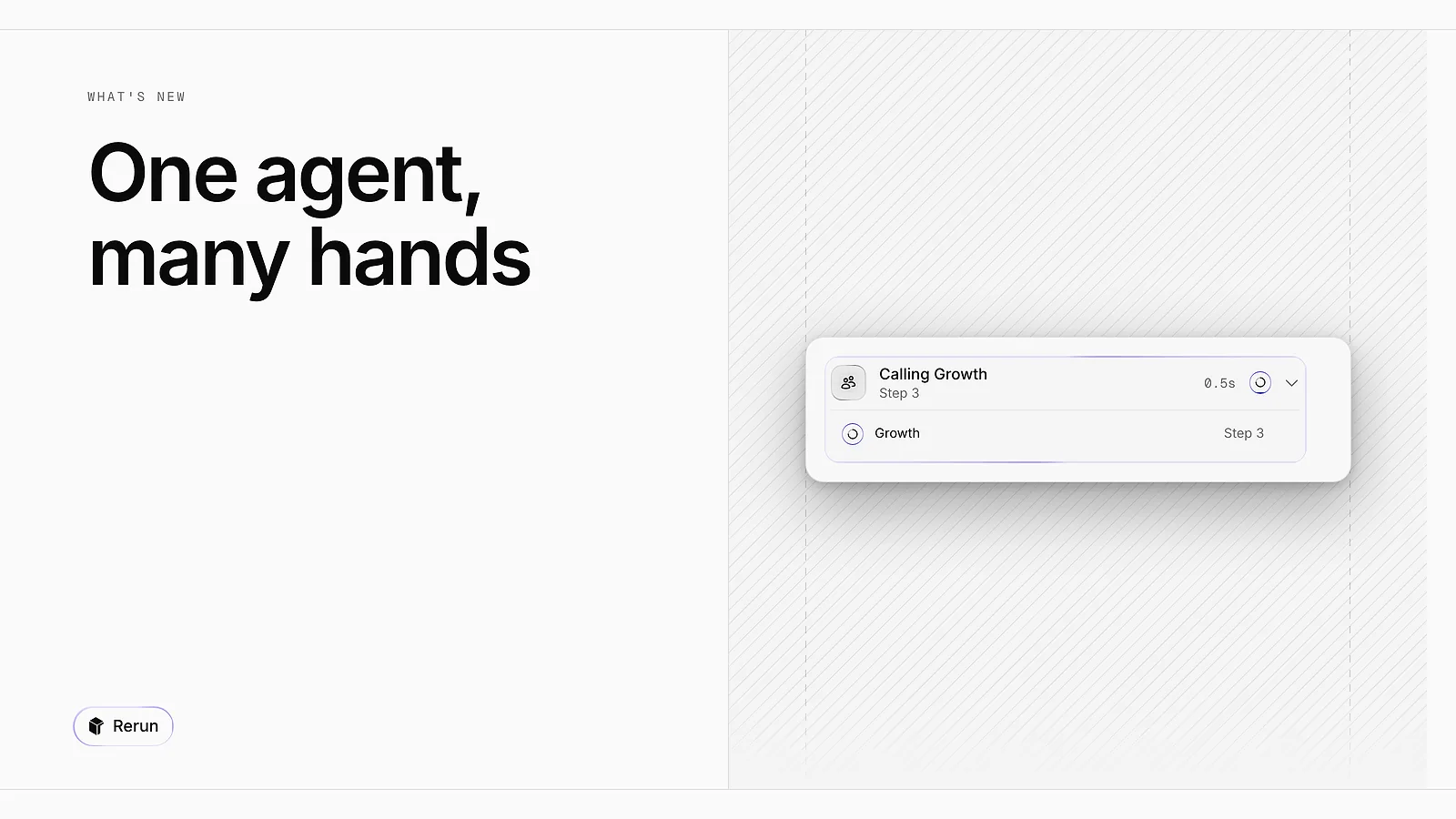 A chat block showing one agent calling another agent